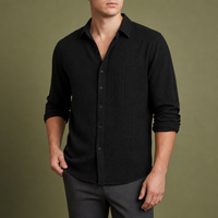 Nice Linen Blend Shirt in Black