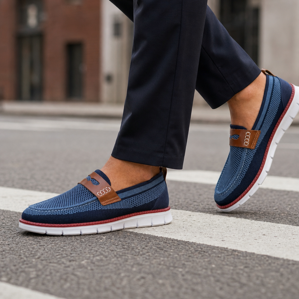 Obidos Mesh Slip-On Loafers in Blue