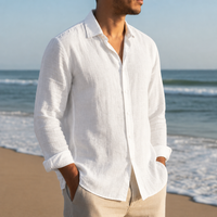 Opatija Linen Button Shirt in White