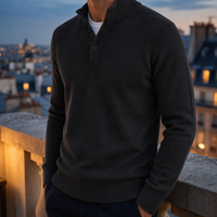 Peniscola Knit Polo Sweater in Black