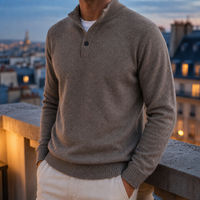 Peniscola Knit Polo Sweater in Grey