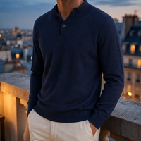 Peniscola Knit Polo Sweater in Navy