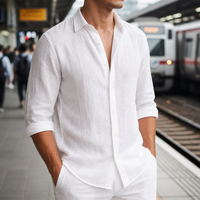 Portofino Linen Relaxed Shirt in White
