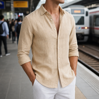 Portofino Linen Relaxed Shirt in Beige