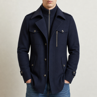 Rab Wool Utility Overcoat in Navy Blue
