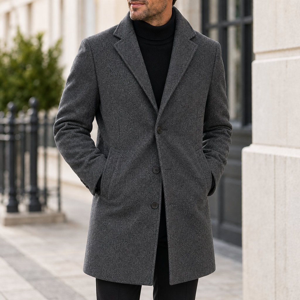 Ravello Wool Blend Overcoat in Gray
