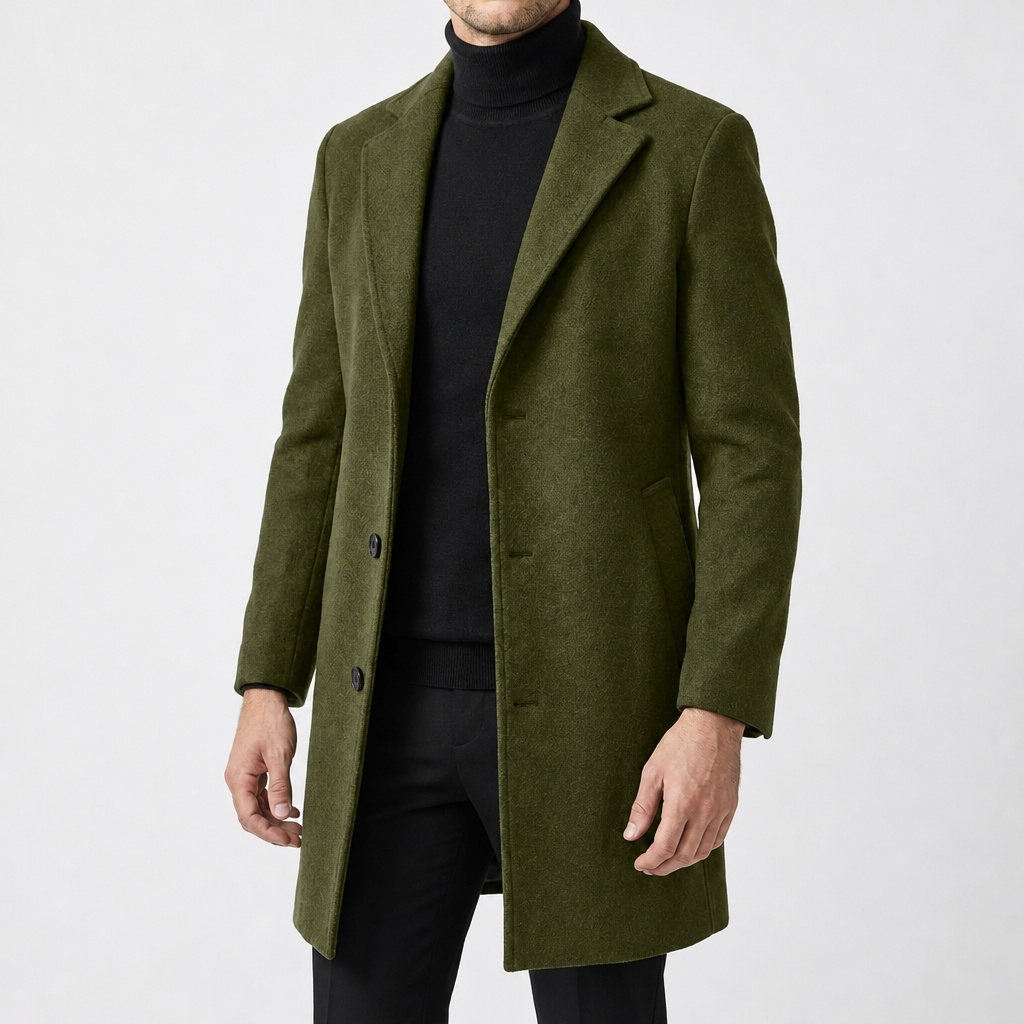 Ravello Wool Blend Overcoat in Green