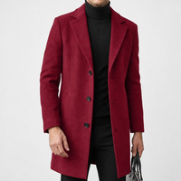 Ravello Wool Blend Overcoat in Red