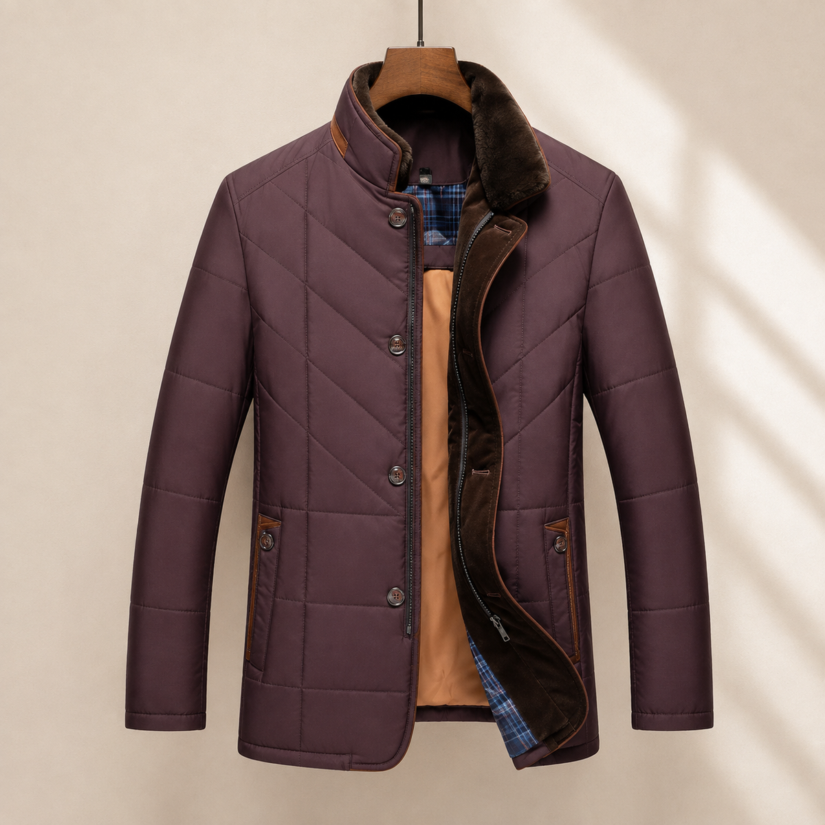 Ascoli Fur Collar Quilted Jacket