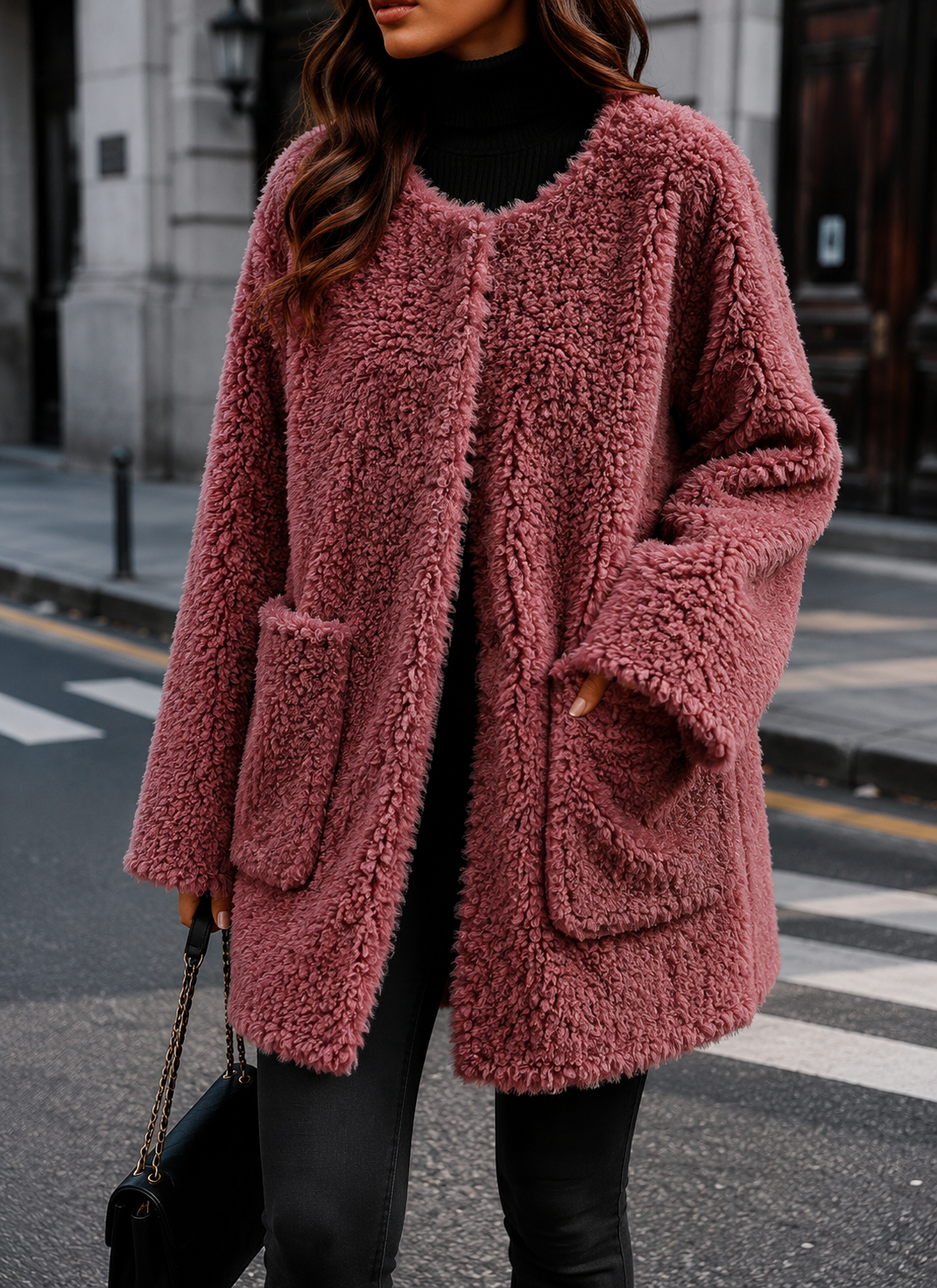 Matera Fluffy Shearling Coat