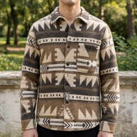 Salamanca Aztec Wool Shirt Jacket in Light Brown