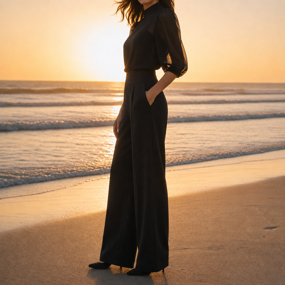 Marsaxlokk Sheer Chiffon Three-Piece Set