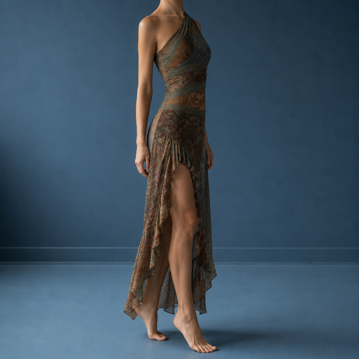 Sete Printed One-Shoulder Maxi Dress