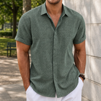Silves Linen Blend Button Shirt in Green