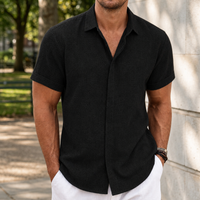 Silves Linen Blend Button Shirt in Black