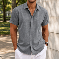 Silves Linen Blend Button Shirt in Gray