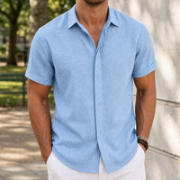 Silves Linen Blend Button Shirt in Light Blue