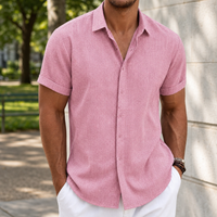 Silves Linen Blend Button Shirt in Pink