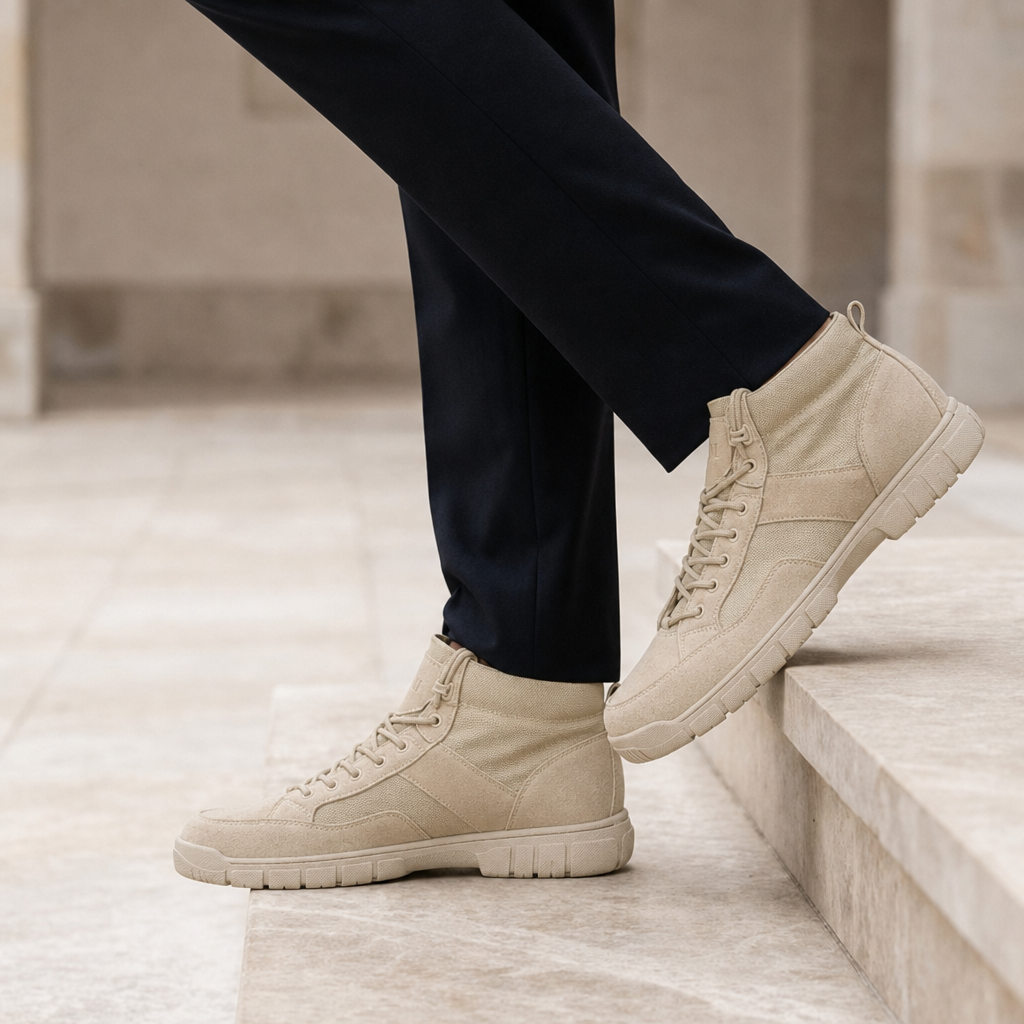 Silves Suede High-Top Boots in Khaki