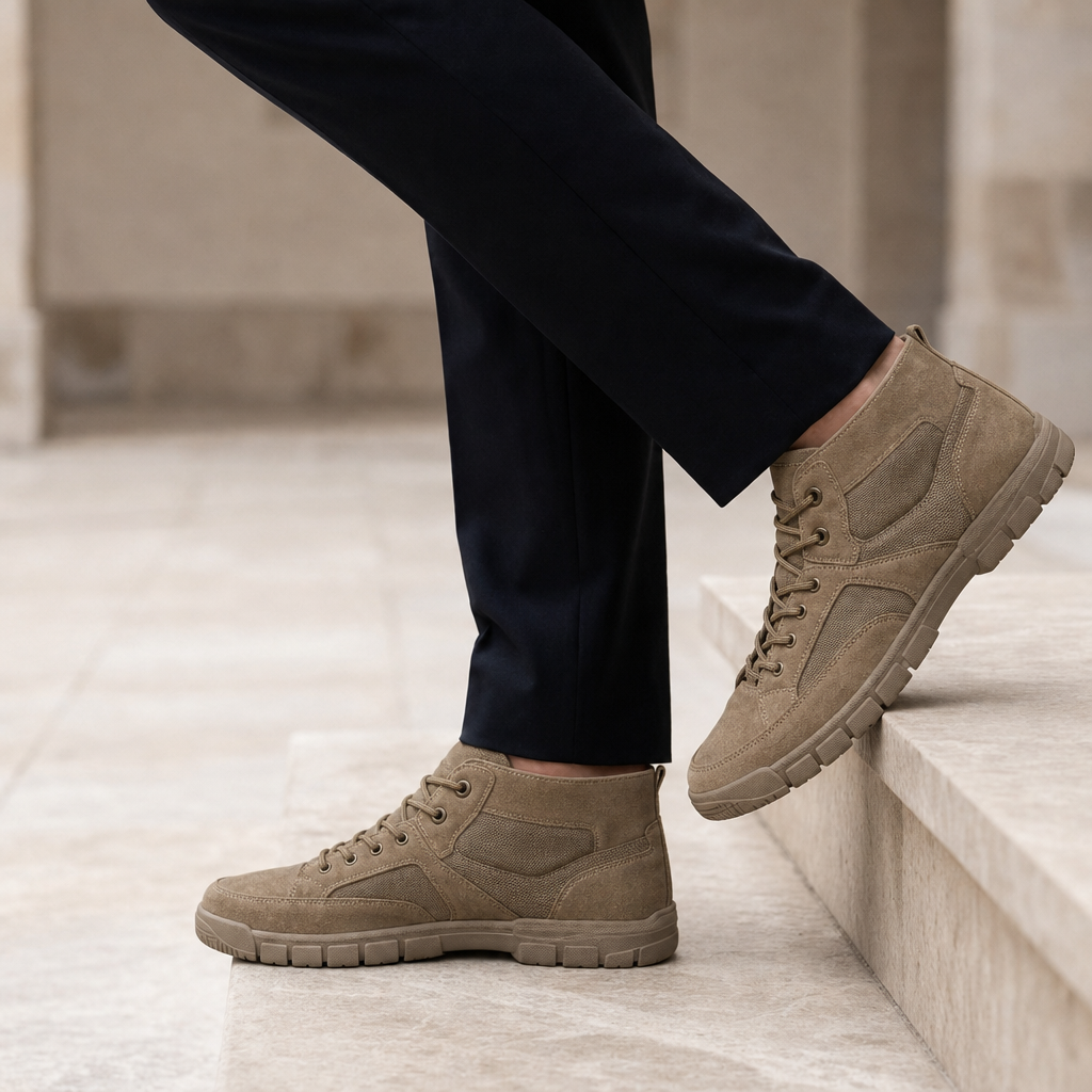 Silves Suede High-Top Boots in Brown