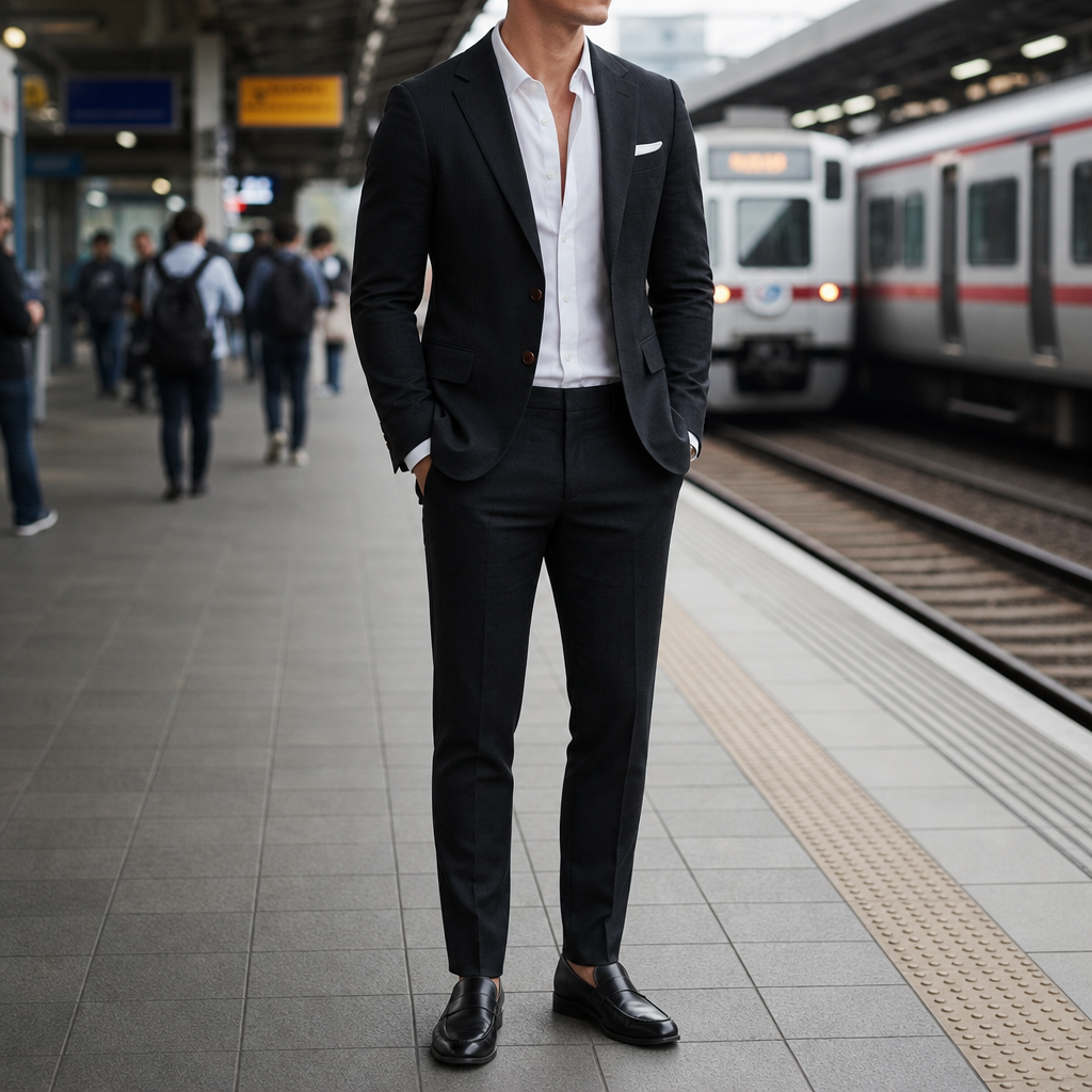 Skyros Linen Suit Set in Black