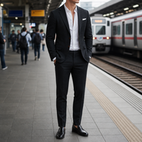 Skyros Linen Suit Set in Black
