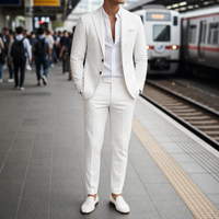 Skyros Linen Suit Set in White