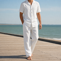 Soller Linen-Blend Matching Set in White