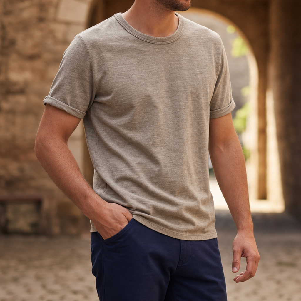 Spoleto Vintage Cotton T-Shirt in Coffee