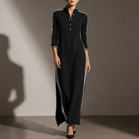 Stresa Sporty Stripe Maxi Dress in Black