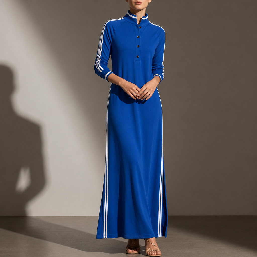 Stresa Sporty Stripe Maxi Dress in Blue