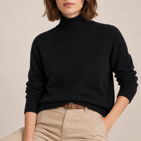 Tavira Ribbed Roll Neck Sweater in Black
