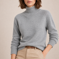 Tavira Ribbed Roll Neck Sweater in Gray