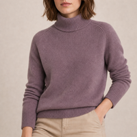 Tavira Ribbed Roll Neck Sweater in Purple