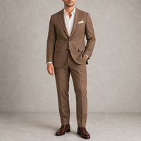 Tossa Classic Linen Suit Set in Brown