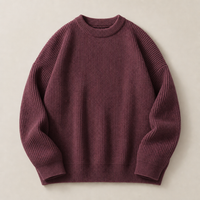 Trani Ribbed Knit Sweater in Burgundy