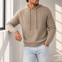 Valletta Cashmere Hooded Sweater in Camel