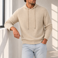 Valletta Cashmere Hooded Sweater in Sand