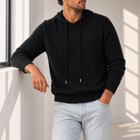 Valletta Cashmere Hooded Sweater in Black