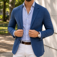 Vieste Knit Tailored Blazer in Blue