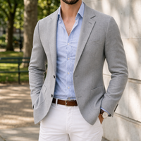 Vieste Knit Tailored Blazer in Silver