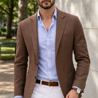 Vieste Knit Tailored Blazer in Brown