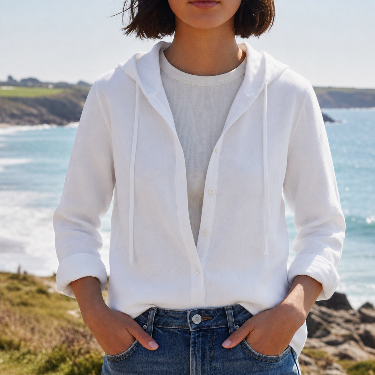 Collioure Hooded Linen Blend Shirt