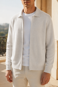 Olviera Cashmere Zip Cardigan