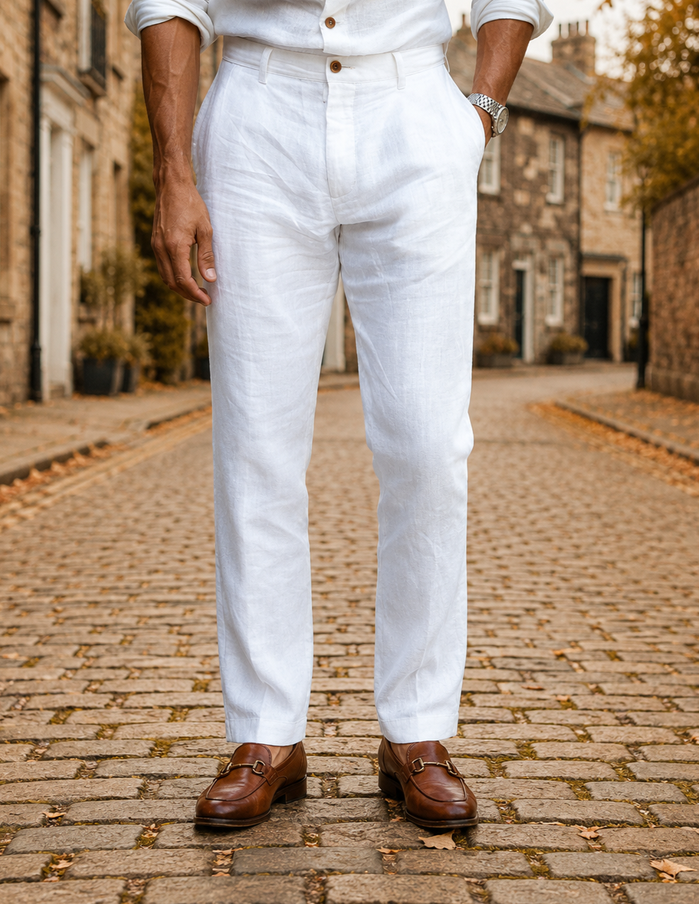 Porto Vecchio Linen Blend Chinos