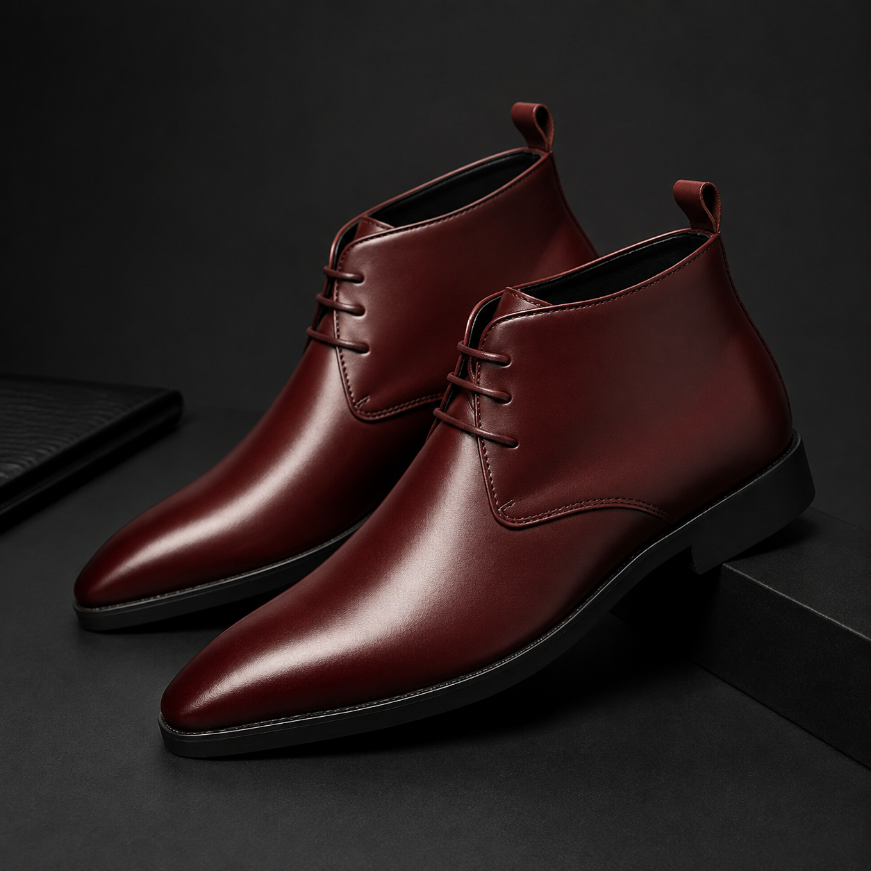 Aveiro Polished Leather Chukka Boots